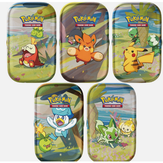 Scarlet & Violet Mini Tin ( 1 pieza ) (1 Scarlet & Violet + 1 Silver Tempest Booster Pack)
